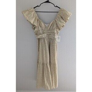 Hyacinth House Tuckernuck Shae Midi Dress Women's Size Small Yellow Floral NWT